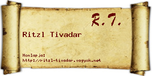 Ritzl Tivadar névjegykártya